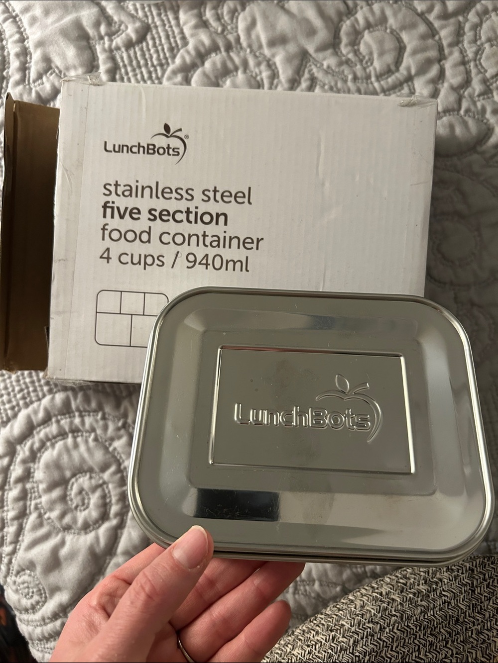 Stainless Steel Five-Section Food Container β Silver